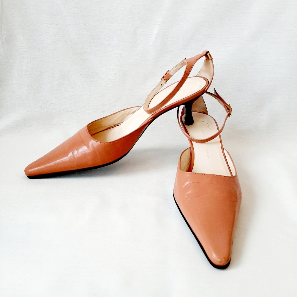 Giuseppe Zanotti pink pumps ankle wrapping straps